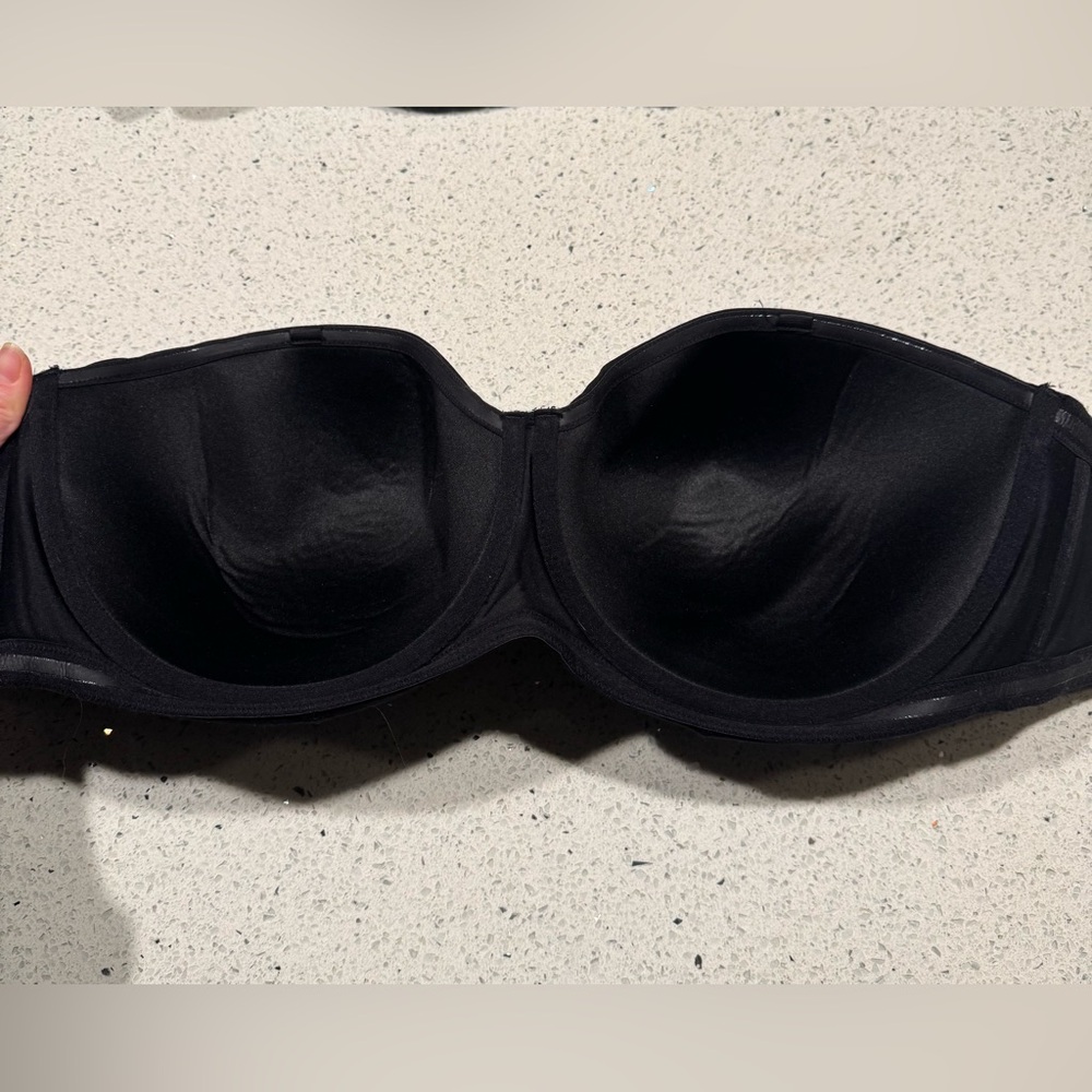 Wacoal Black Strapless Bra Red Carpet Underwire 38H - Picture 5 of 7